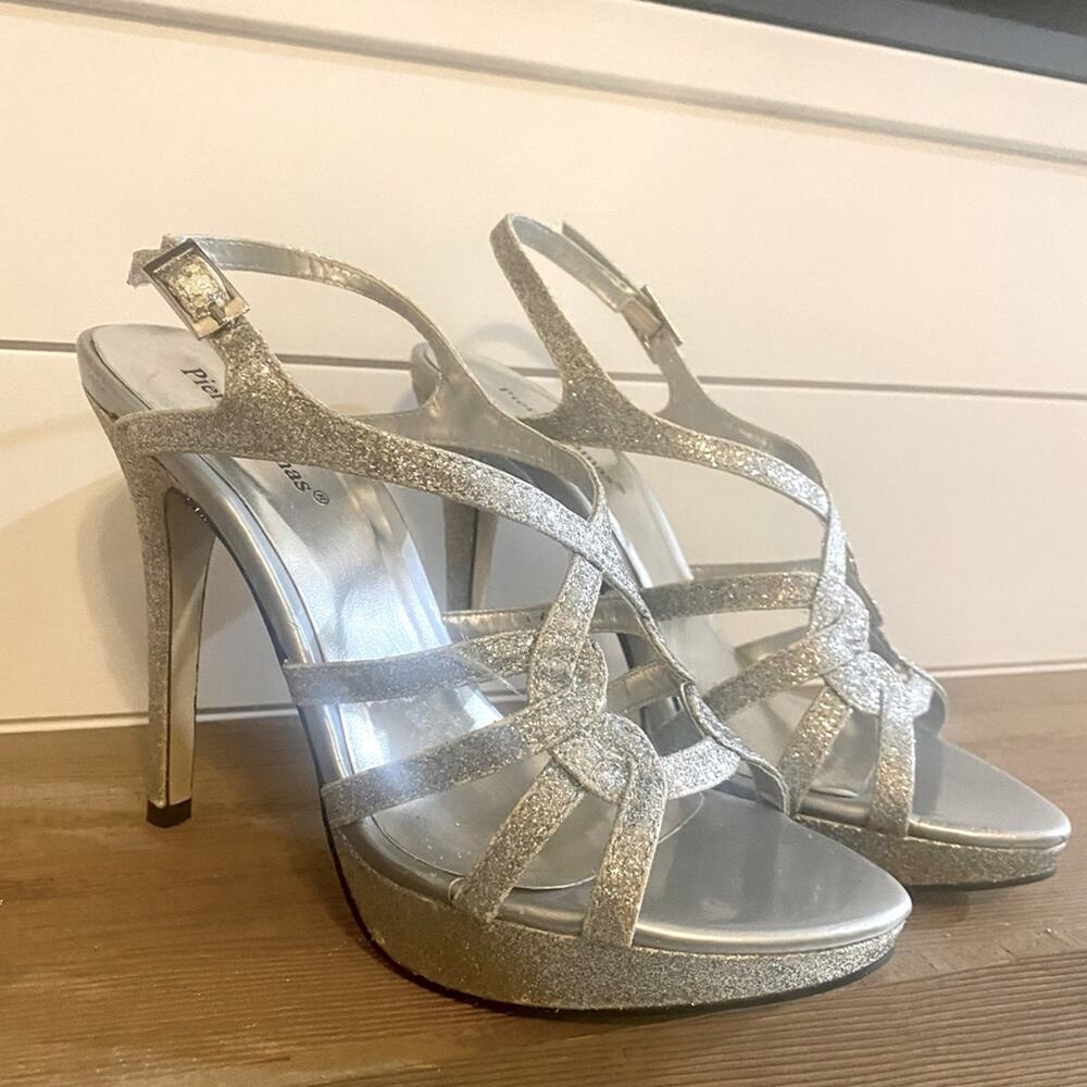 Women's Pierre Dumas Silvie Glitter High Heels Size 7.5 Barbie 90s/00s Y2K